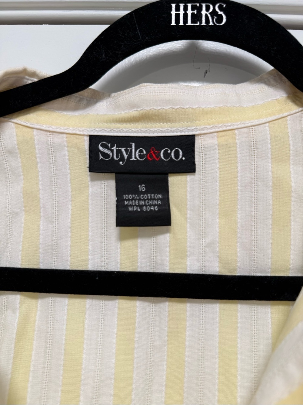 Style & Co. Yellow and White Striped Button-Front Shirt - Picture 2 of 4